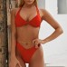 Saymi Women's Back Cross Bandage Triangle Bikini Swimsuits Twist Two Piece Padded Bathing Suit Swimwear Red B07PVDWLY7